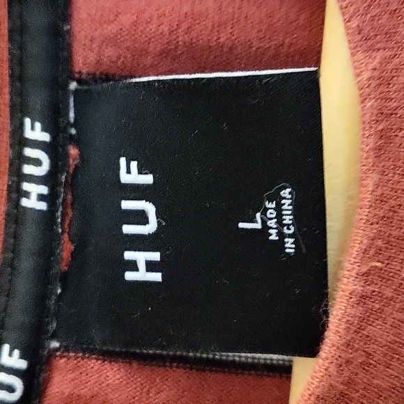 Vintage HUF "Striped Box Logo" T-Shirt (L) - Picture 3 of 5